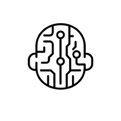 Line Icon Representing Artificial Intelligence