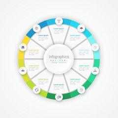 Infographic 10 options design elements for your business data. Vector Illustration.