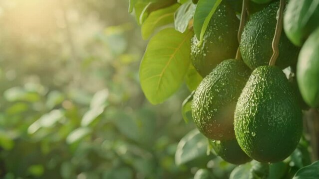 view of the avocado plantation . footage 4k