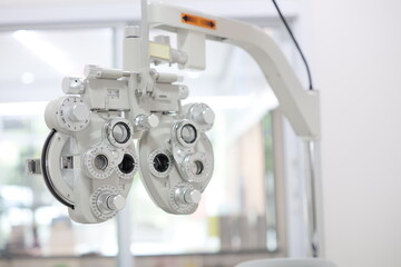 close up of a Phoropter eye exam 