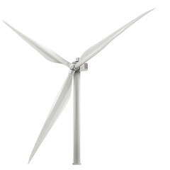 Wind turbine alternative energy resource isolated on white photo-realistic vector - obrazy, fototapety, plakaty