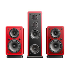 Speakers isolated on white photo-realistic vector illustration