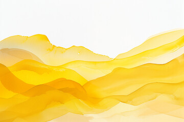 Fluid Watercolor Waves in Yellow Tones, Watercolor background