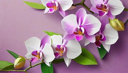 Serene Purple Orchids on Pastel Background