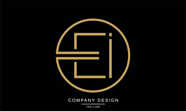EI, IE Abstract Letters Logo Monogram Design icon Font