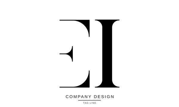 EI, IE Abstract Letters Logo Monogram Design icon Font