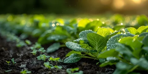 Foto op Aluminium Smart farming practices and precision irrigation systems optimize water use in agriculture promoting sustainability and efficiency. Concept Precision Irrigation, Water Optimization, Smart Farming © Ян Заболотний