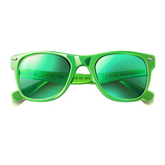 Green mirror sunglasses isolated on white photo-realistic vector illustration