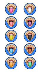 health conditions from tongue color vector illustration