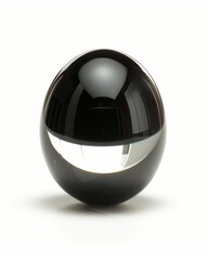 Black and Silver Ball on White Background