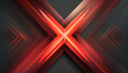 3D glowing red techno abstract background overlap layer on dark space with letter x effect....