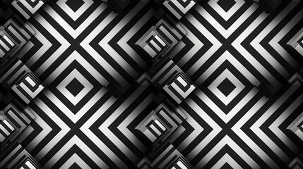 Seamless patterns geometric in a black and white color scheme background