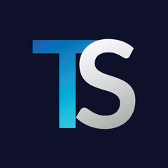 TS letter colorful logo in the circle. Vector Logo Illustration.