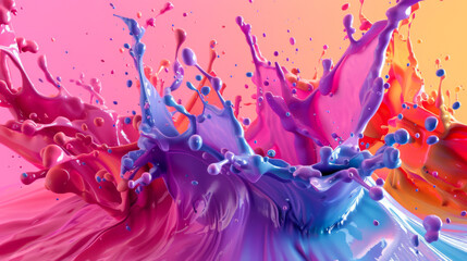 Beautiful splash of different colors. Abstract color splash - obrazy, fototapety, plakaty