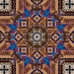 Seamless square pattern. The pattern is abstract. The texture is richly decorated