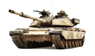 M1 Abrams tank, png isolated on a transparent background