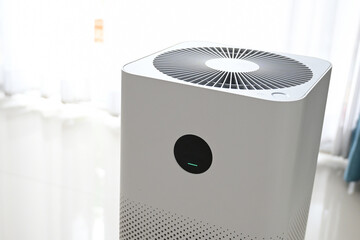 air purifier technology clean dust pm 2.5 in living room inside home for healthy care of respiratory system