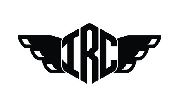 IRC polygon wings logo design vector template.
