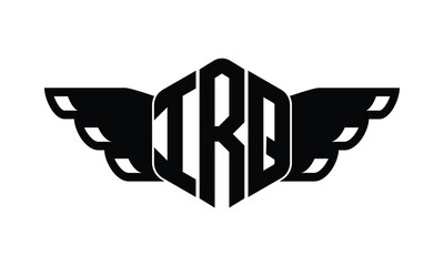 IRQ polygon wings logo design vector template.