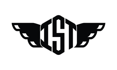 IST polygon wings logo design vector template.