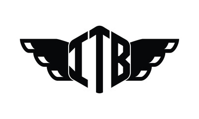 ITB polygon wings logo design vector template.