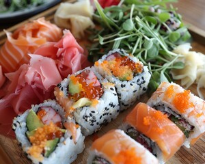 Fiber-rich sushi options showcasing the importance of dietary fiber in a delicious