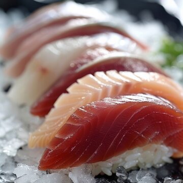 Raw fish in sushi