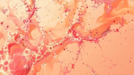 Cosmic Peach and Red Nebulae Abstract Wallpaper Background