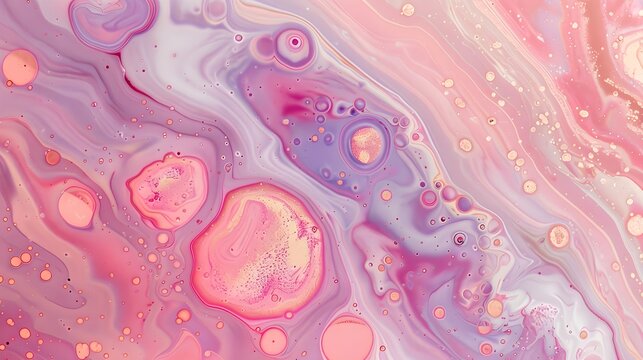 Marbling Swirl in Pink and Purple Hues Wallpaper Background