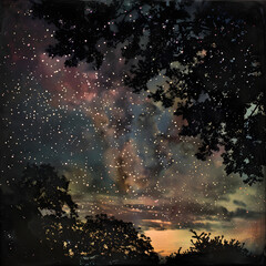 Night sky wonders universe photographic view