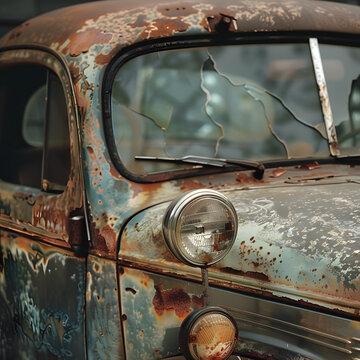 Nostalgia on wheels old rusted vehicle antique cars