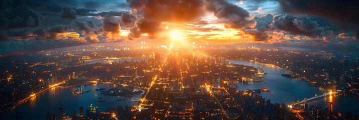 fire in the sky,
View of the World in 2200 Downtown Metropolis