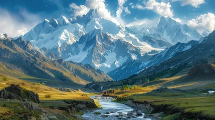 Photo sur Plexiglas Bleu Jeans swiss mountains landscape