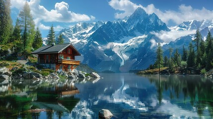 Obraz premium lake in the mountains, Landscape photography 