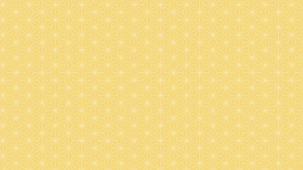 和風バナー背景　パステルカラーの麻の葉模様　横長　16:9　イエロー