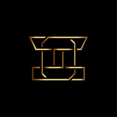 Geometric Luxury Initials CC Logo