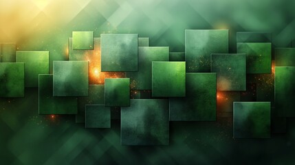 Abstract image. Green abstract background for design. Geometric shapes. Triangles, squares, stripes, lines. Color gradient. Modern, futuristic. Light dark shades. Web banner. Modern, futuristic.Design