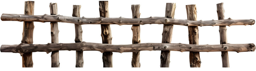 Obraz premium wood fence, cut out on transparent PNG