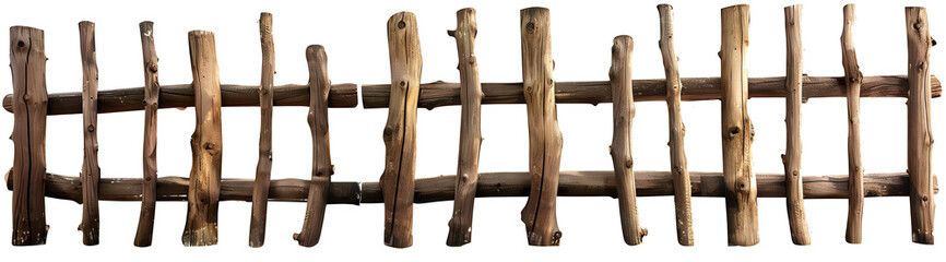 Naklejka premium wood fence, cut out on transparent PNG