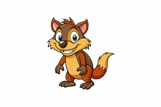 smiling cartoon fox brown orange clip art preview