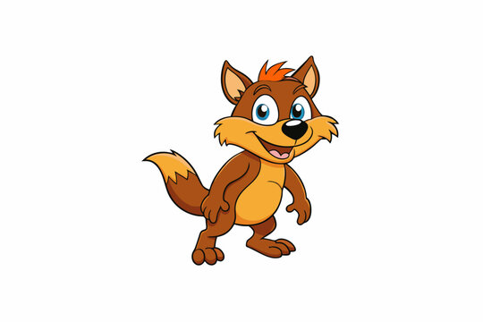 cartoon fox smiling brown orange clip art preview