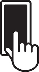 Close-up illustration of a hand tapping a smartphone