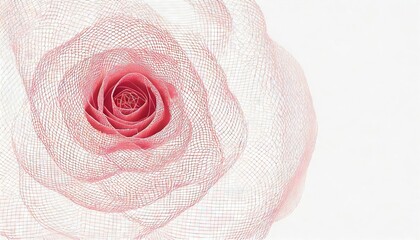 Abstract Pink Rose in Digital Mesh