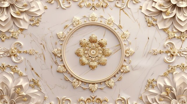 Fototapeta 3D wallpaper, ceiling, pink gold