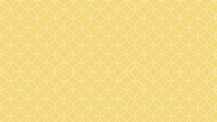 和風バナー背景　パステルカラーの七宝模様　横長　16:9　イエロー