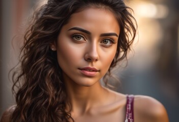 Naklejka premium A Portrait Of Breathtakingly Gorgeous, Exotic, Beautiful Woman. 
