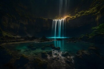 waterfall in the night