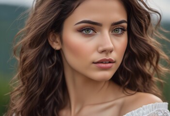 Obraz premium A Portrait Of Breathtakingly Gorgeous, Exotic, Beautiful Woman. 