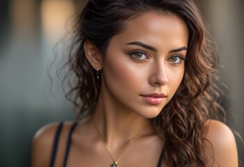 Naklejka premium A Portrait Of Breathtakingly Gorgeous, Exotic, Beautiful Woman. 