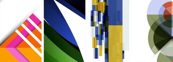 Minimal geometric abstract background with circles, lines and triangles